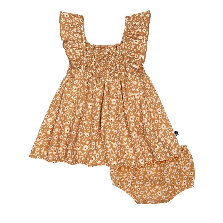 Modern Moments by Gerber Baby Girl Dress and Diaper Cover, Sizes 0/3 Months - 24 Months | Walmart (US)