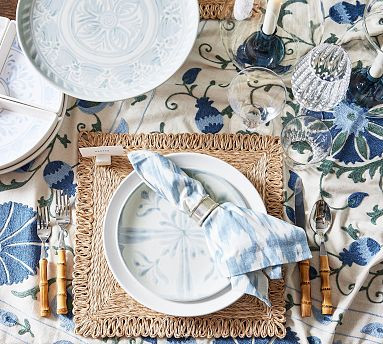 Chambray Tile Stoneware Salad Plates - Set of 4 | Pottery Barn (US)
