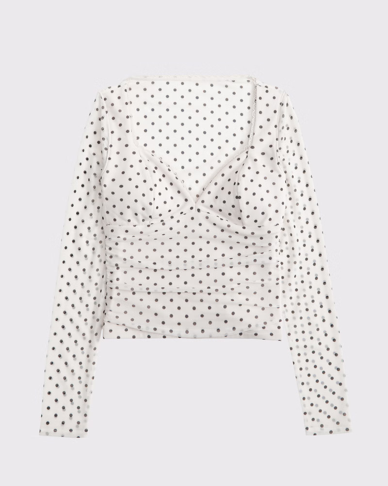 A&F Zoe Bra-Free Long-Sleeve Mesh Top | Abercrombie & Fitch (US)
