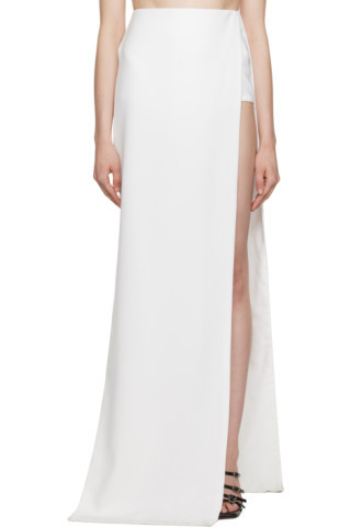 White Vented Maxi Skirt | SSENSE