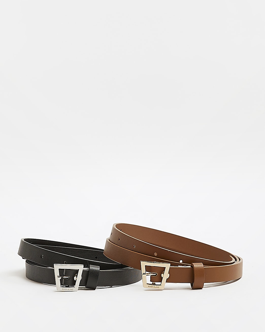 River Island Womens Black and brown skinny belt multipack | River Island (UK & IE)