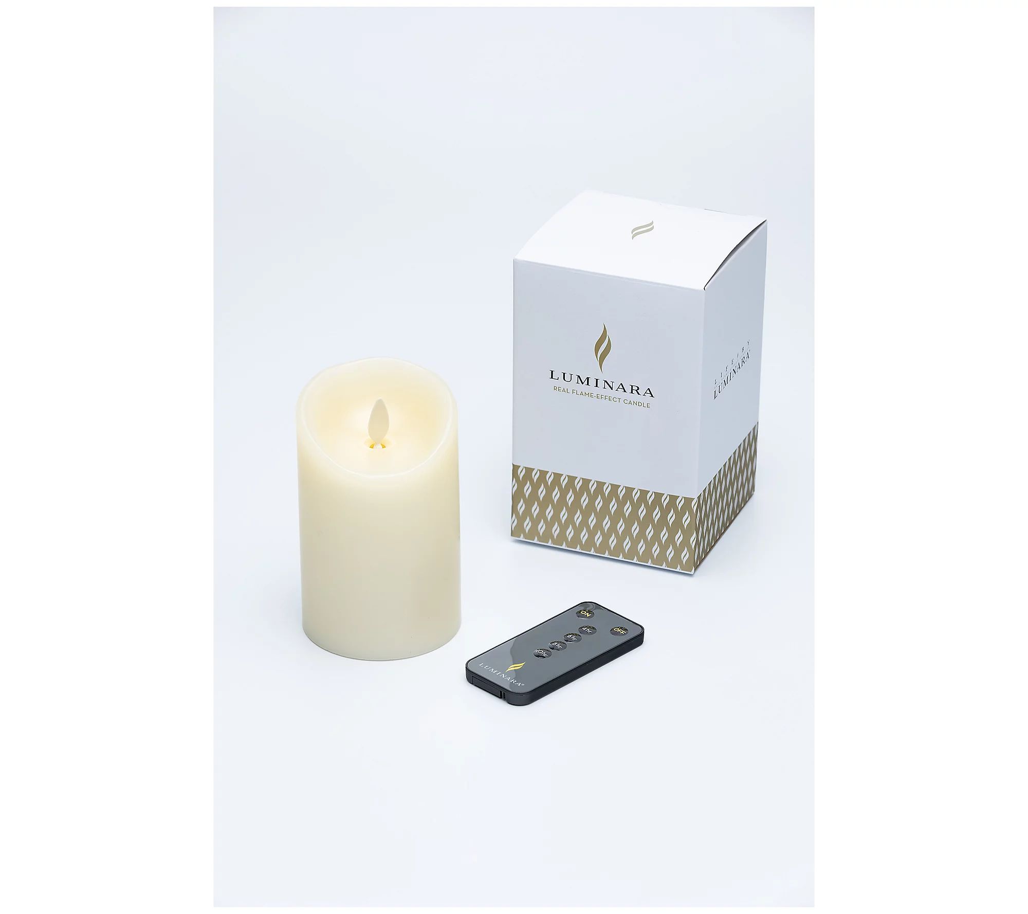 Luminara 4"" Unscented Wax Flameless Candle & Re mote Control | QVC