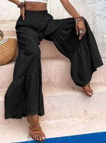 Ruffle Hem Wide Leg Pants
   SKU: sw2207058765016119      
          (1431 Reviews)
            U... | SHEIN