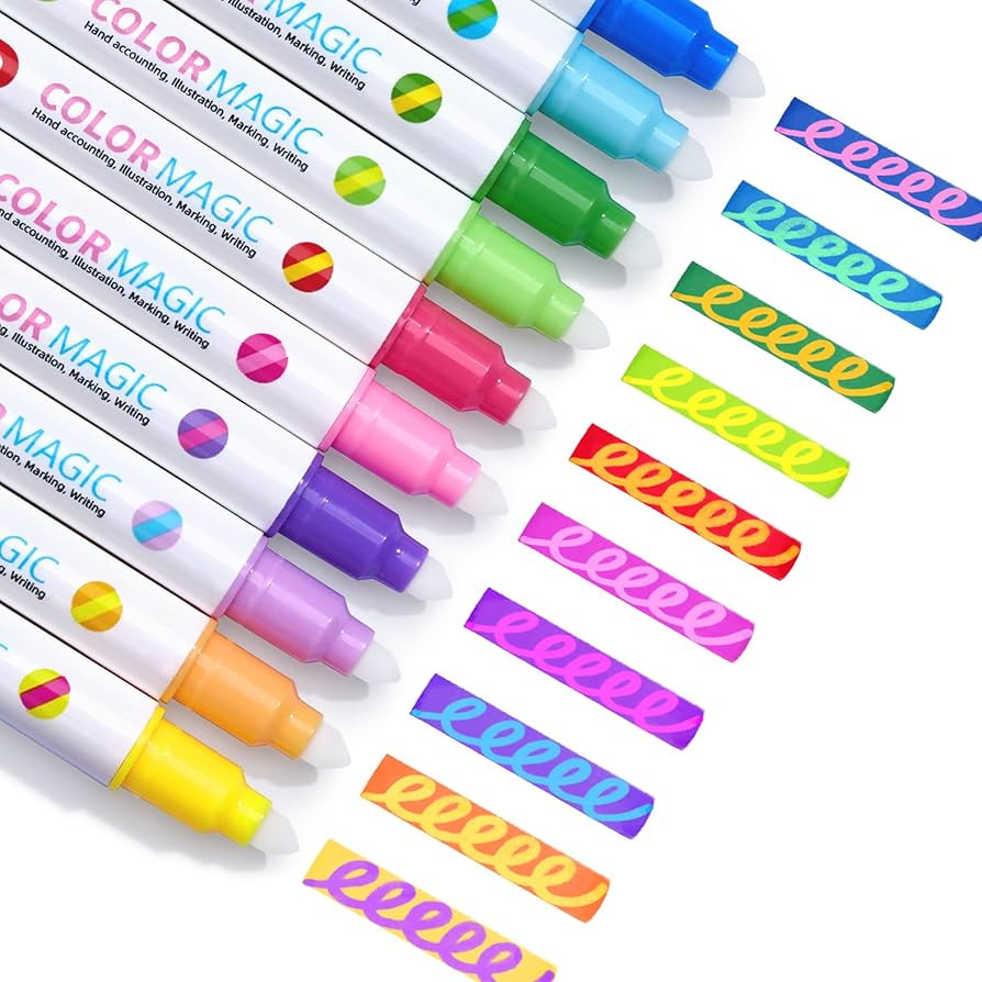 JoyCat 10 Color Changing Highlighter Pens,Dual Tip Magic Markers,Assorted Fluorescent Colors for ... | Amazon (US)