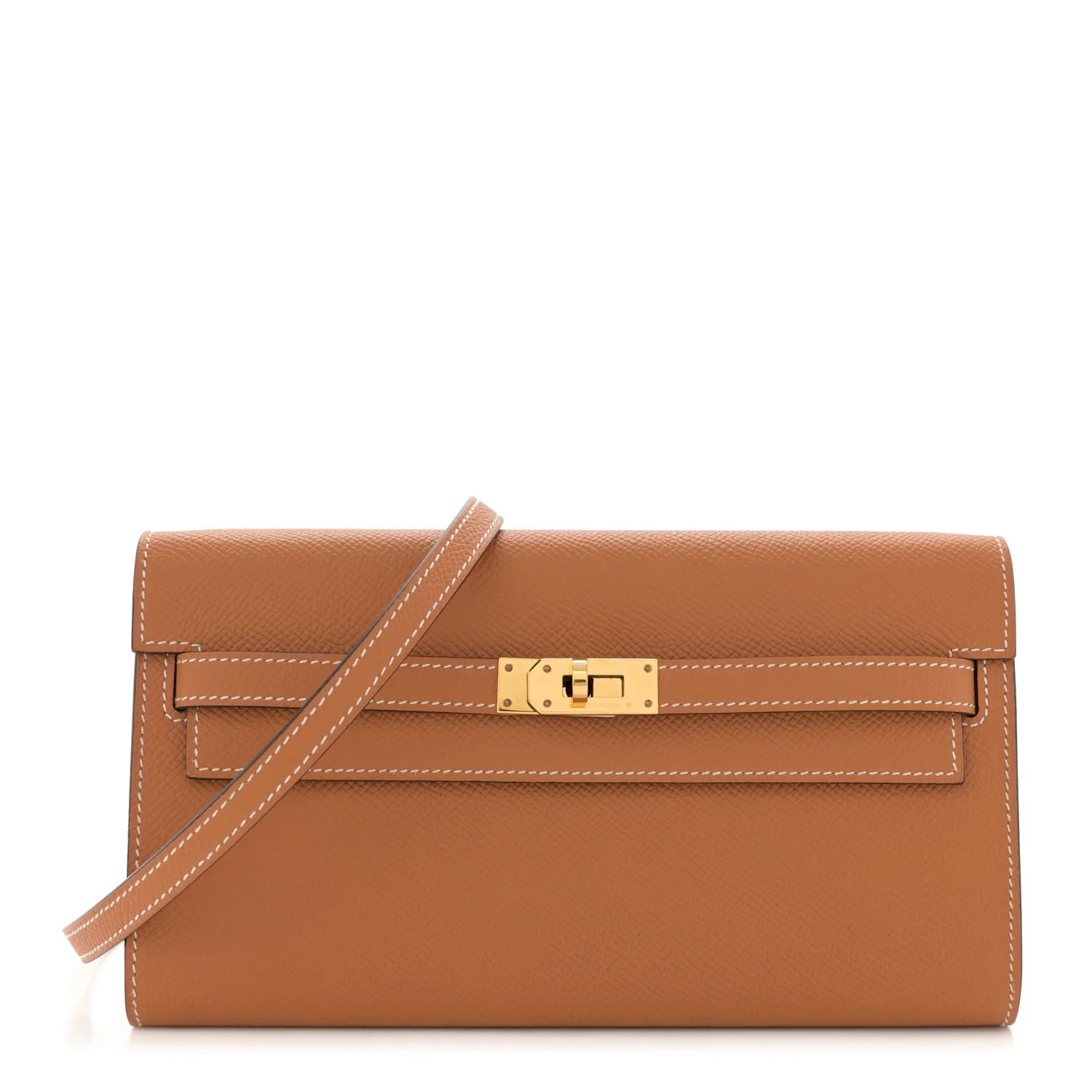 Epsom Kelly Wallet To Go Toffee | FASHIONPHILE (US)