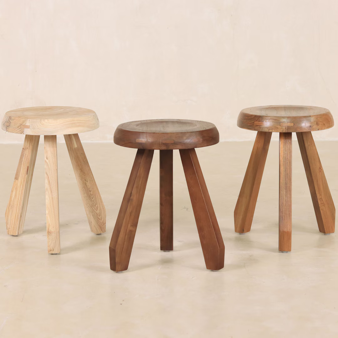 Meribel Stool, Perriand Inspired, Milking Stool - Etsy | Etsy (US)