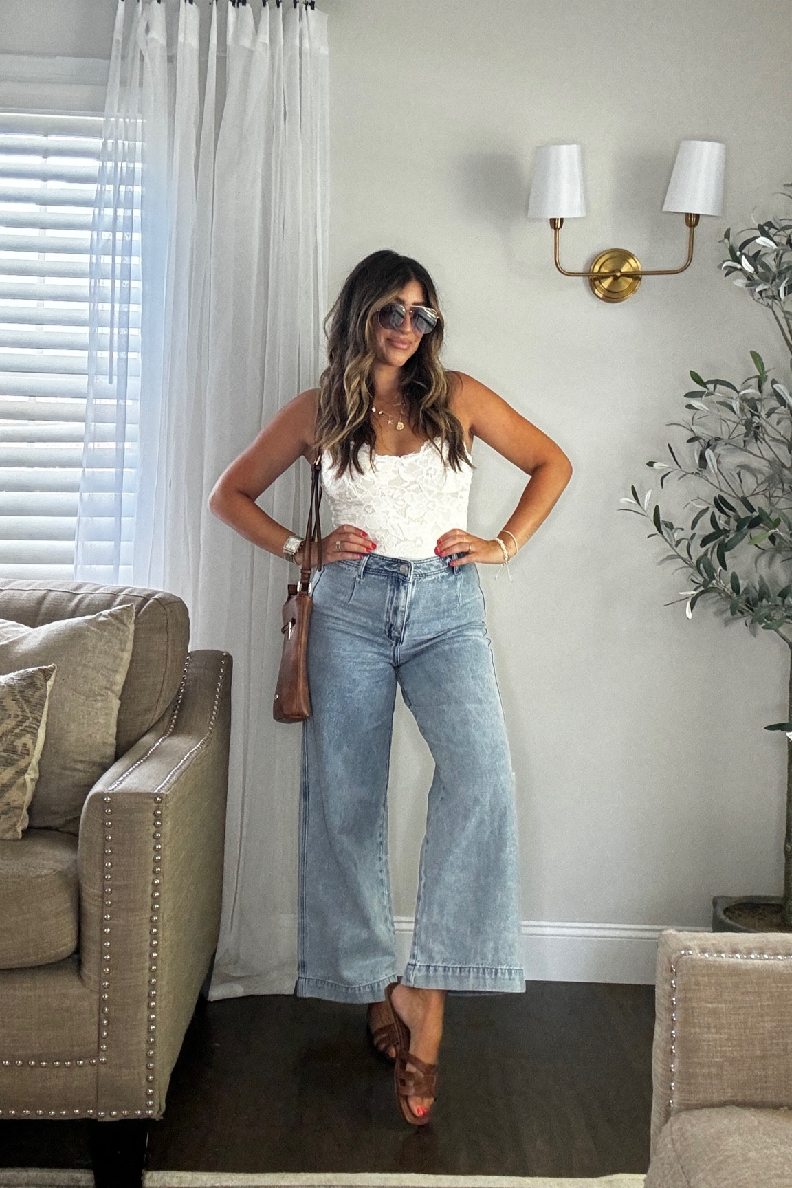 These are the cutest wide leg cropped jeans. This bodysuit has been one of my favs for years and now fully stocked too and is so good for an everyday elevated causal look. 🙌🏼🐚 use code LAUREN30JUNE for 30% OFF jeans. Xx wearing mediums.

Follow me @laurenhornstyle for more summer style, neutral outfit ideas and vacation fits. #LTKSummerSales 

#LTKStyleTip #LTKTravel