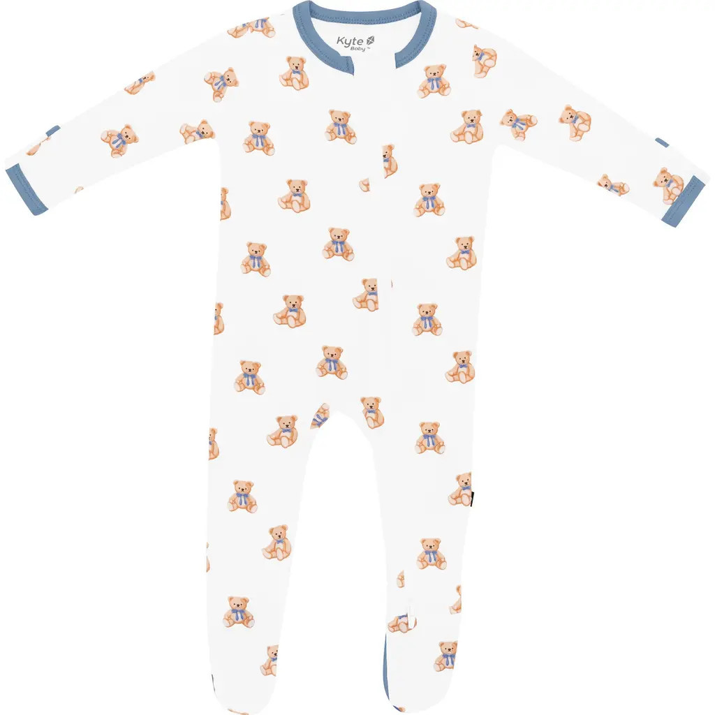 Kyte BABY Teddy Bear Zip-Up Footie at Nordstrom, Size 12-18M | Nordstrom