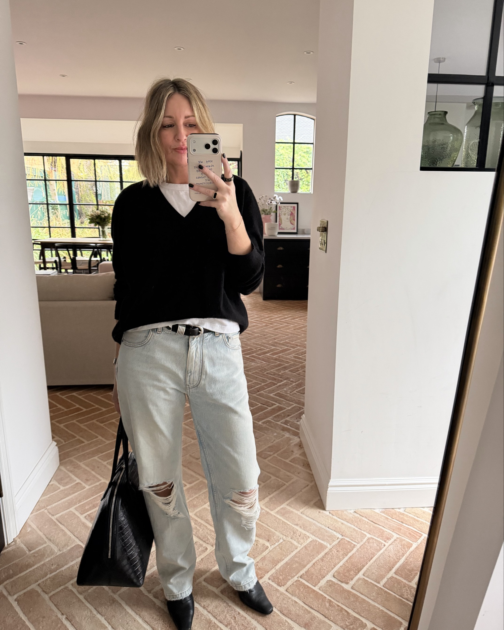 My outfit for a day of press days | denim | leather jacket | boots | ripped jeans 

#LTKFashionMonth #LTKspring #LTKuk