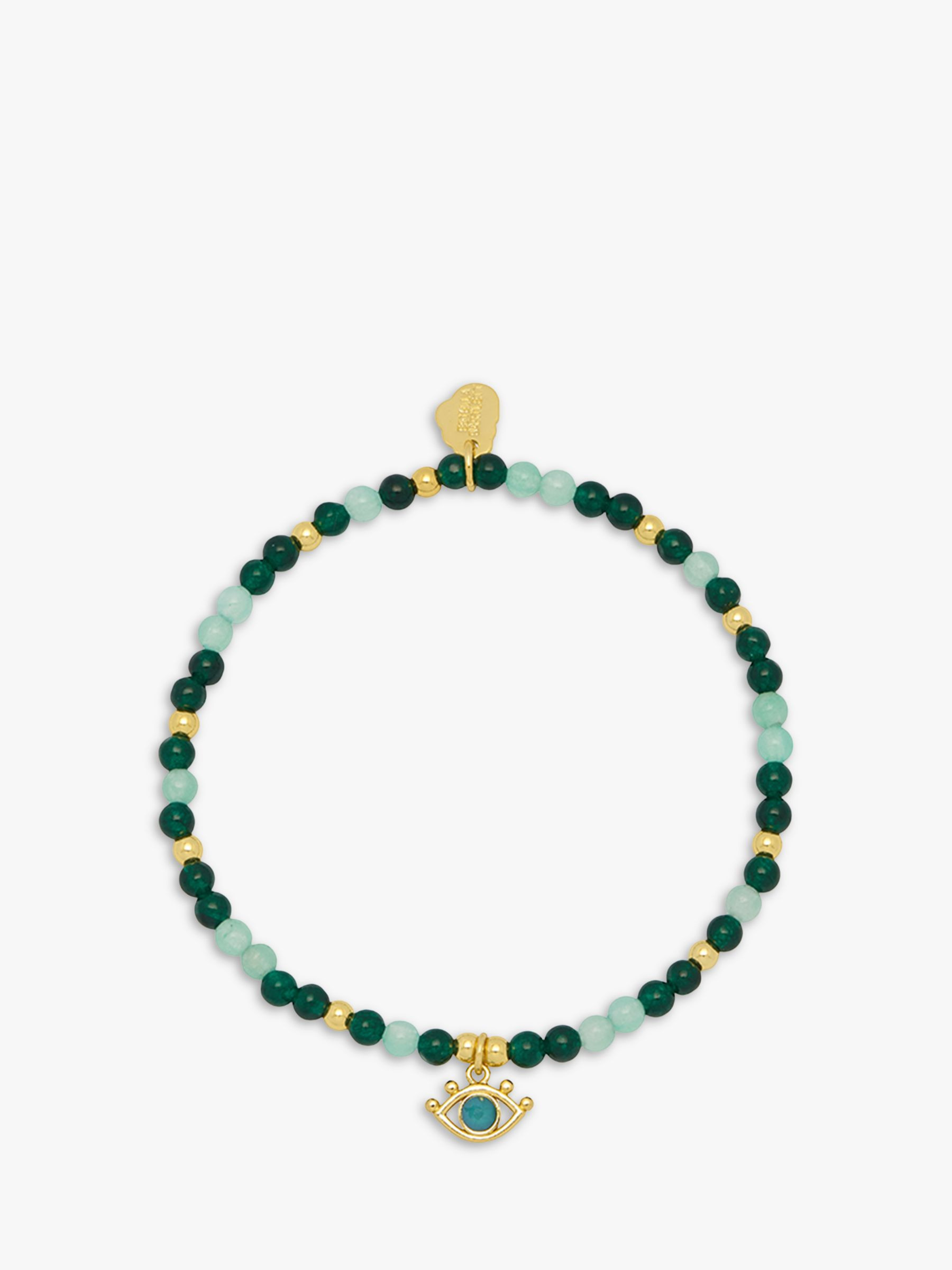 Estella Bartlett Beaded Eye Charm Bracelet, Gold/Jade | John Lewis (UK)