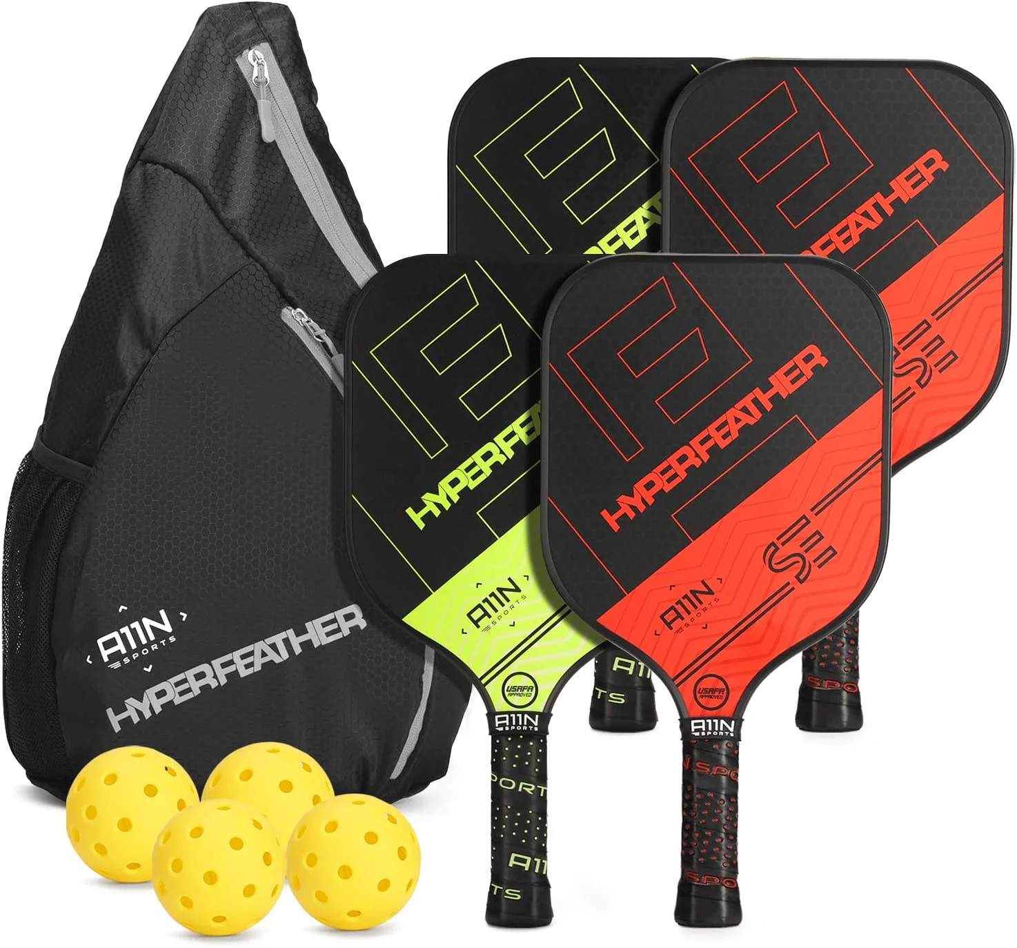 A11N Pickleball Paddles Set of 4 - USAPA Approved | 8OZ, Graphite Face & Polymer Core, Cushion Gr... | Walmart (US)