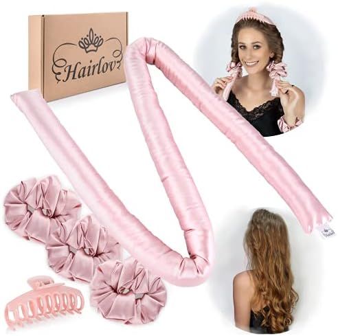 Heatless Curling Rod Headband by Hairlov Silk Curling Ribbon Soft Curler for Natural Curls Zero H... | Amazon (US)