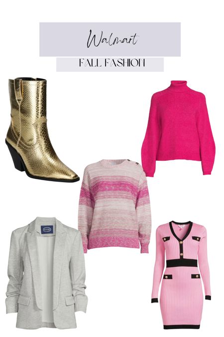 Walmart fall fashion, cowboy boots, western boots, stripes, turtleneck, balloon sleeve, blazer, dress, affordable fashion 

#LTKstyletip #LTKfindsunder100 #LTKSeasonal