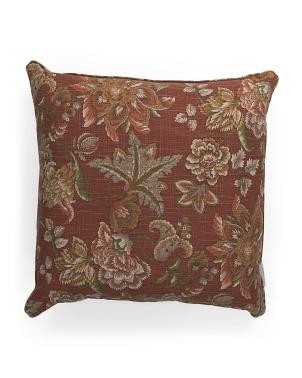 24X24 Jacobean Floral Oversized Feather Filled Pillow, Cotton/Linen | TJ Maxx