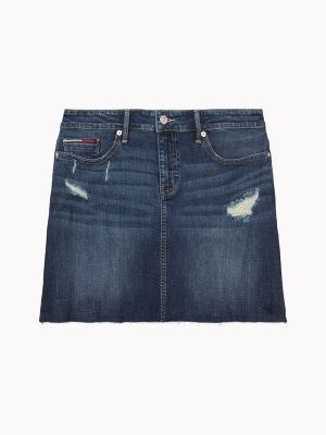 Tommy Hilfiger Women's Distressed Denim Skirt Dark Summer Storm - 27 | Tommy Hilfiger (US)