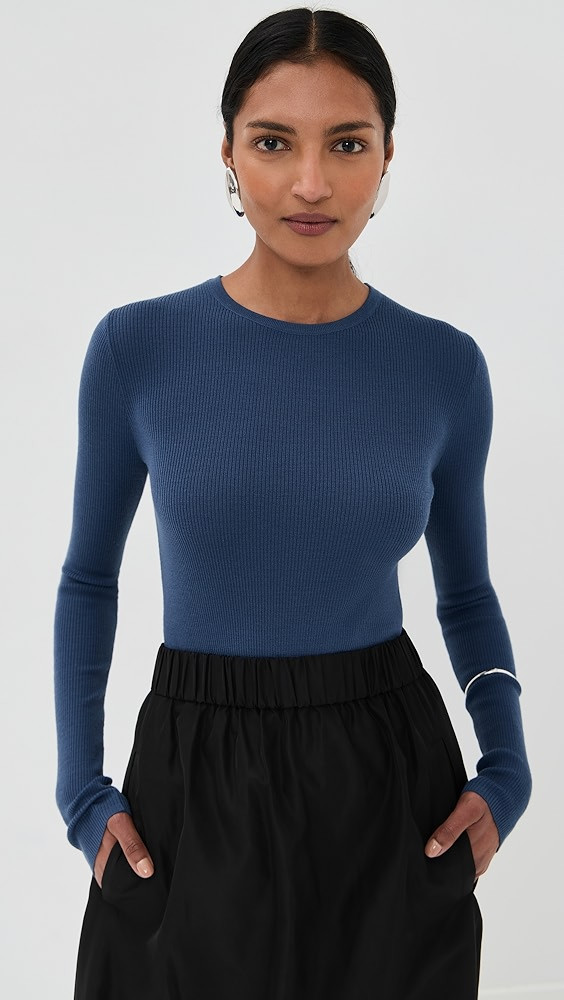 Feather Weight Ribbed Crewneck Pullover Sweater | Shopbop