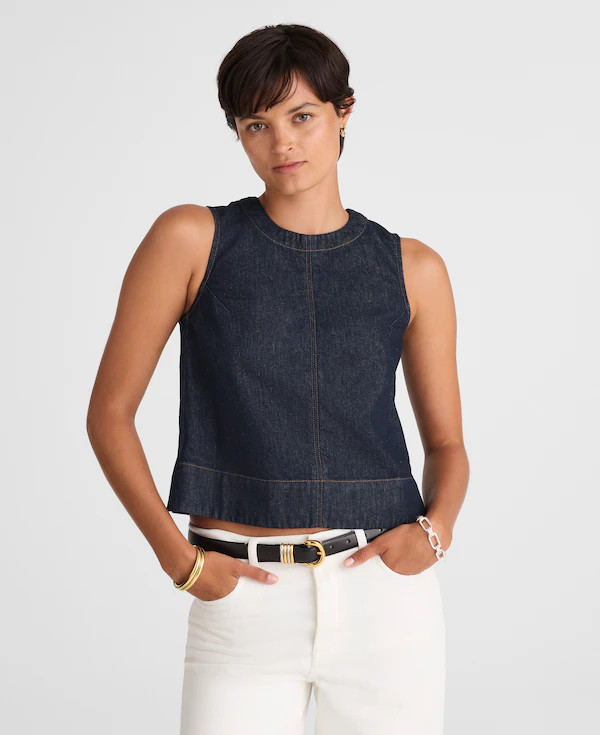 Denim Boxy Shell Top | Madewell