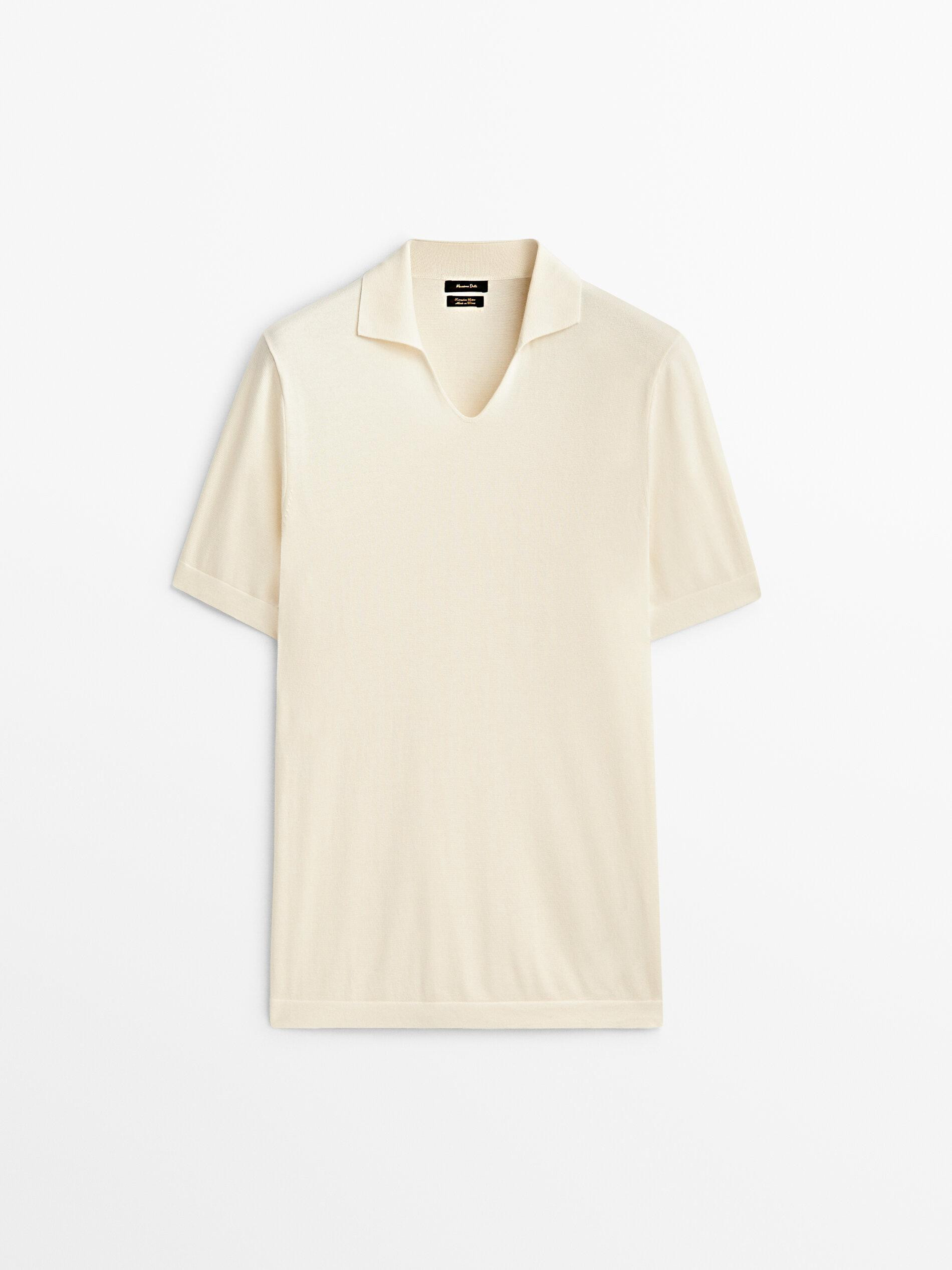 Milano-Strickpullover im Polo-Stil mit kurzen Ärmeln | Massimo Dutti DE