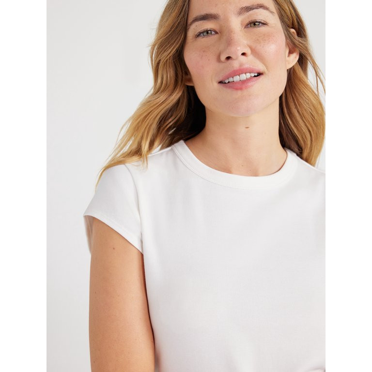Free Assembly Women's Cap Sleeve Tee, Sizes XS-XXXL | Walmart (US)