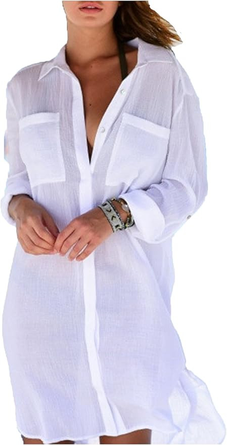 Wander Agio Beach Swimsuit for Women Sleeve Coverups Bikini Cover Up | Amazon (US)