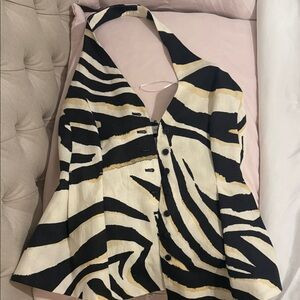 Mango Zebra Print Halter Top | Poshmark
