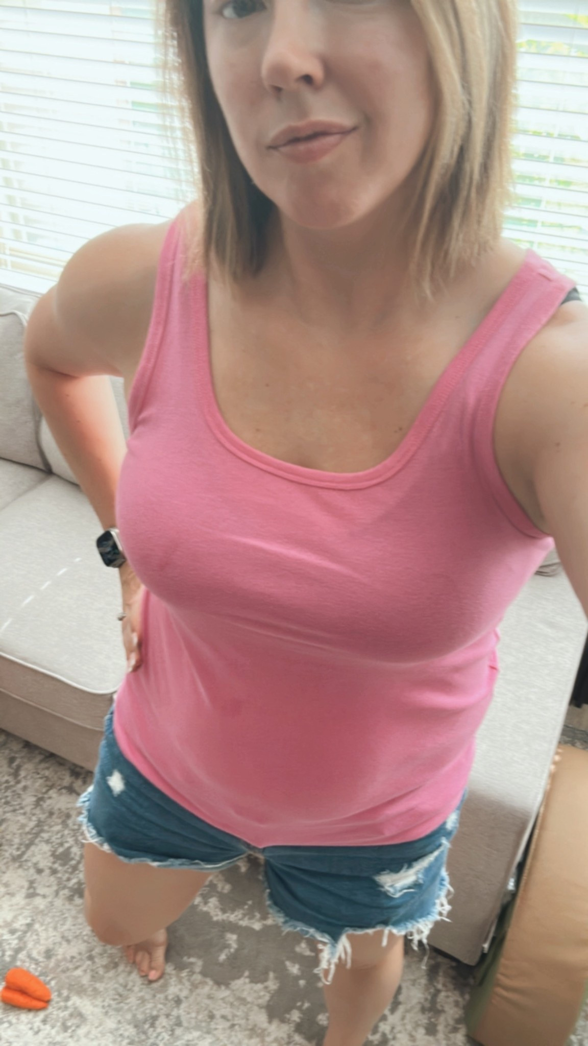 Target tank tops. I have them in EVERY color! They are under $10 and perfect for summer or an undershirt. I sized up, wearing an XL  

#LTKFindsUnder50 #LTKMidsize #LTKSeasonal