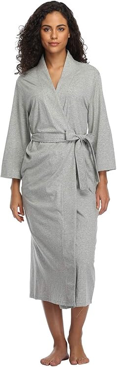Women's Soft Robes Long Bath Robes Cotton Kimonos Sleepwear Dressing Gown,Solid Color | Amazon (US)