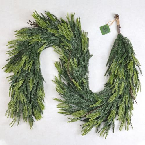 Christmas Decorations – 6FT Artificial Norfolk Pine Greenery Garland, Real Touch Christmas Garl... | Amazon (US)