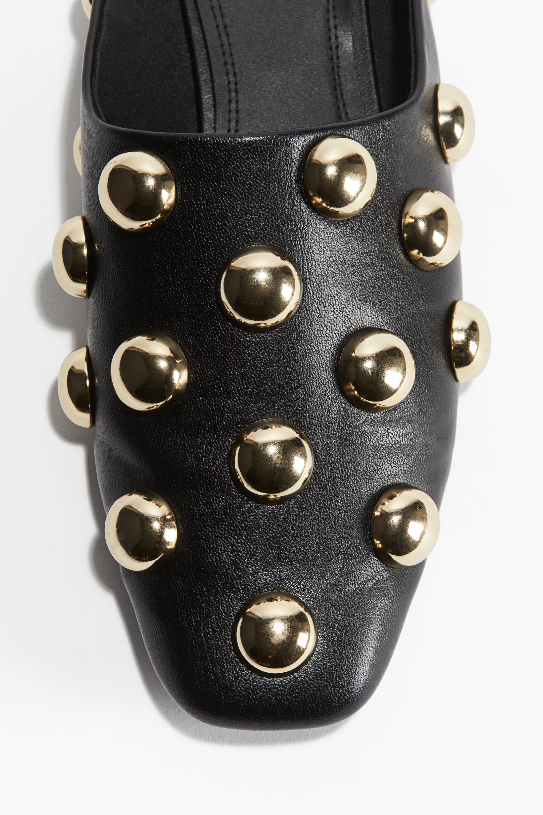 Embellished Mules - Low heel - Black/gold-colored - Ladies | H&M US | H&M (US + CA)