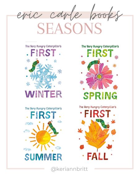 Eric Carle kids books

Books about seasons / fall books / summer books / hungry caterpillar / kids book / toddler book / board books / seasonal books

#LTKbaby #LTKkids