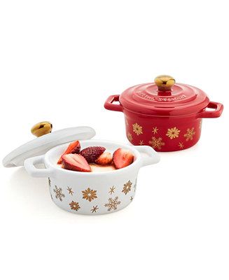 Martha Stewart Collection Stoneware Holiday Cocottes, Set of 2, Created for Macy's & Reviews - Co... | Macys (US)