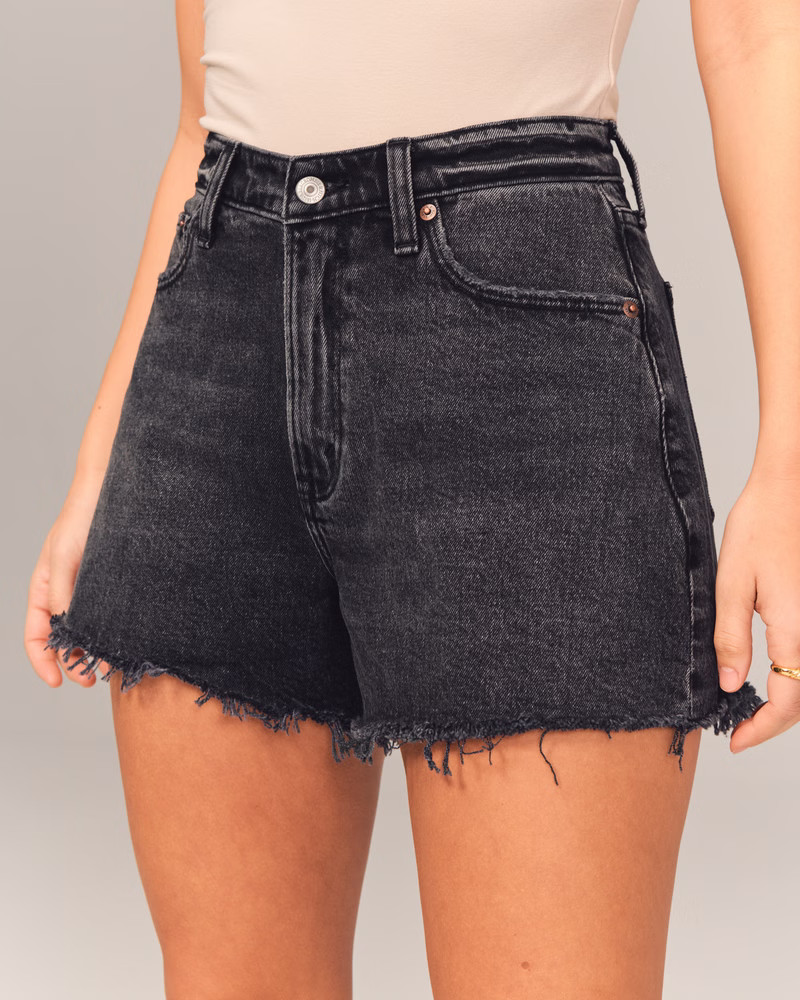 Curve Love High Rise 90s Cutoff Short | Abercrombie & Fitch (US)