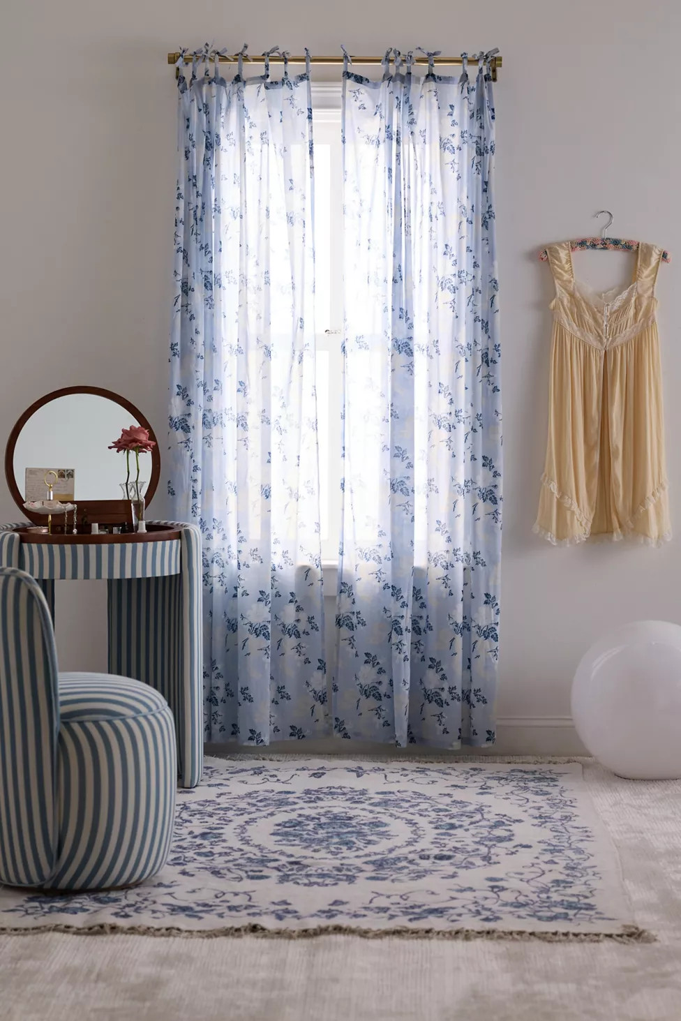 Juliette Floral Bow Tie-Top Window Panel | Urban Outfitters (US and RoW)