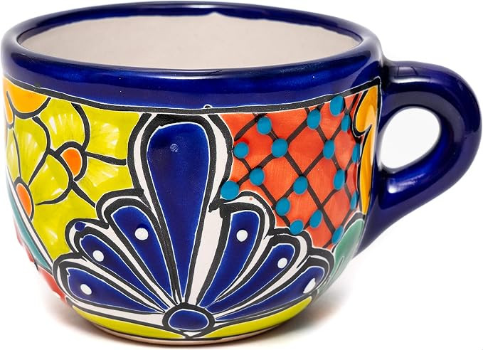 Enchanted Talavera Hand Painted Mexican Ceramic Large Coffee Mug Tea Cup Drink Glasses Hot Bevera... | Amazon (US)