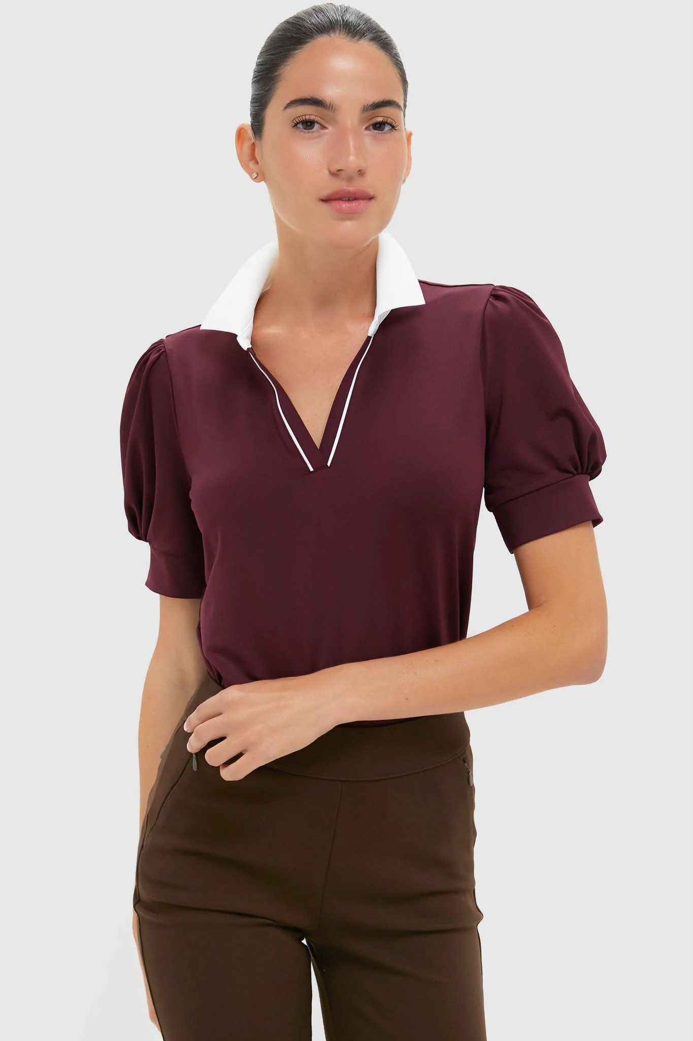 Winetasting Puff Sleeve Performance Jersey Caroline Polo | Tuckernuck (US)
