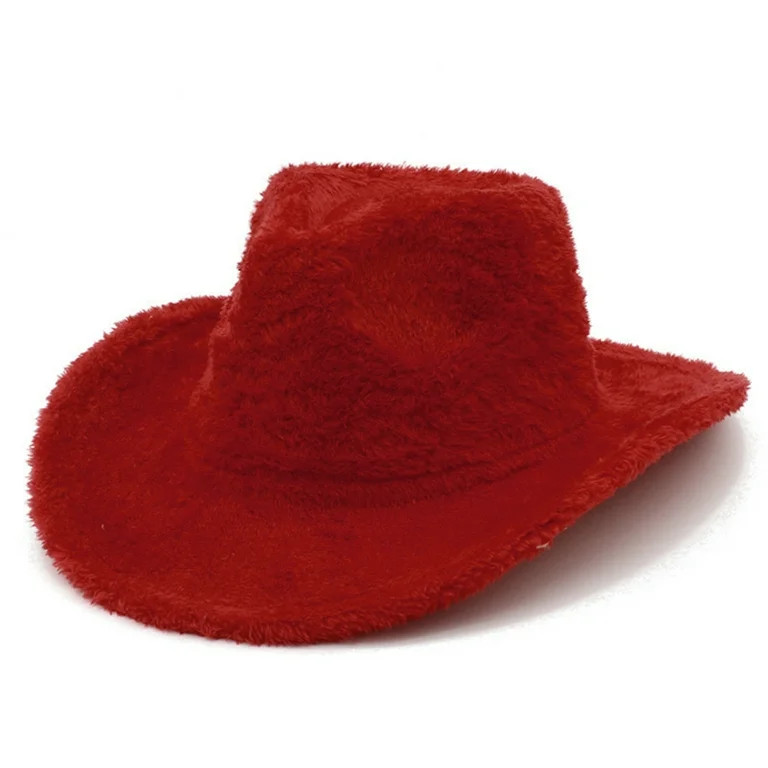 Winter Fedora Jazz Hat Wide Brim Cowgirl Cowboy Classic Solid Color Plush Panama Hats Casual Jazz... | Walmart (US)