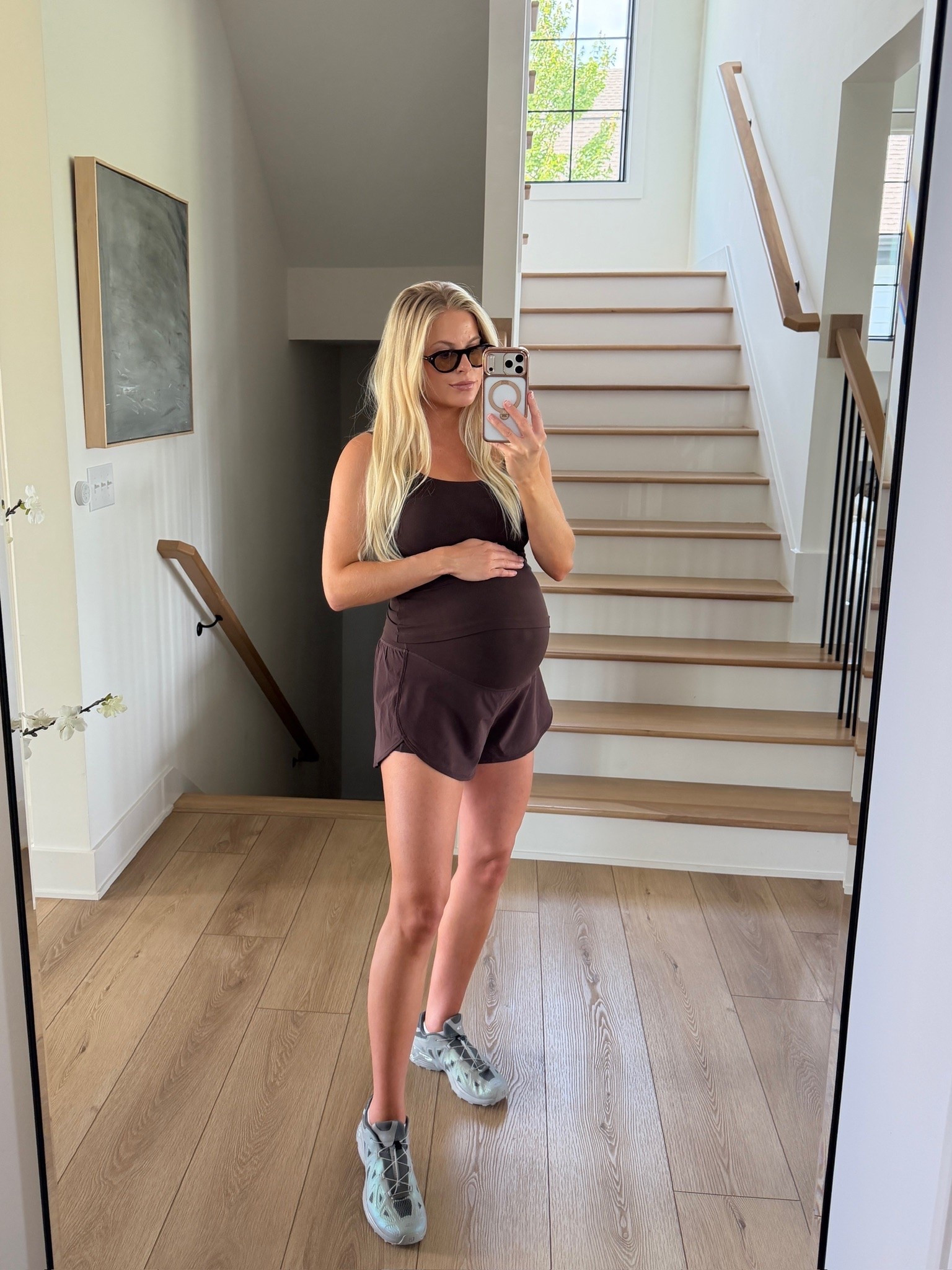 SIZE: med in top & bottom (color: hot fudge - sized up for pregnancy), shoes run tts! #kathleenpost

Maternity activewear, workout wear, bump friendly

#LTKfitnessgoals #LTKActive #LTKBump
