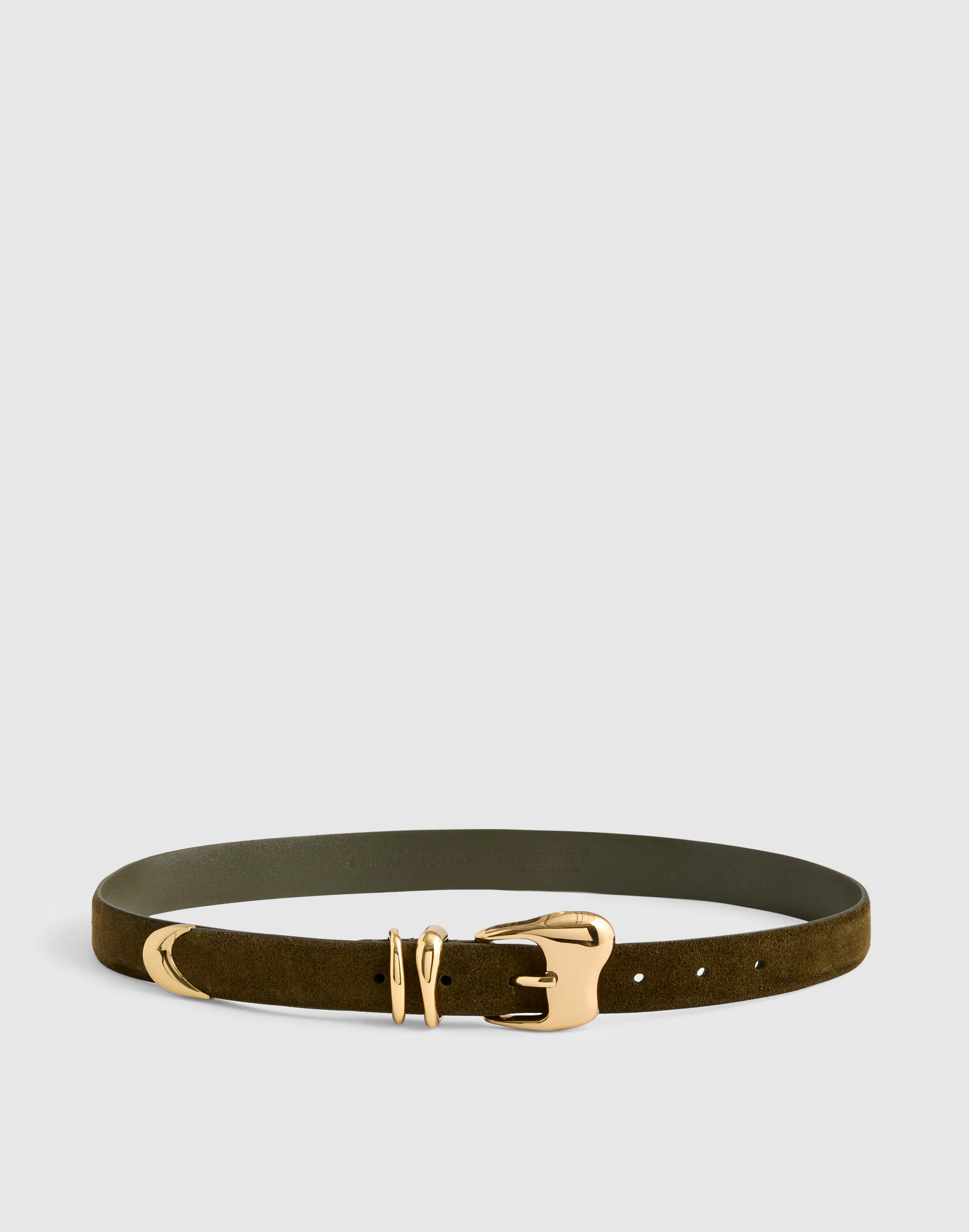 Sculpted Wavy-Buckle Belt in Suede | Madewell