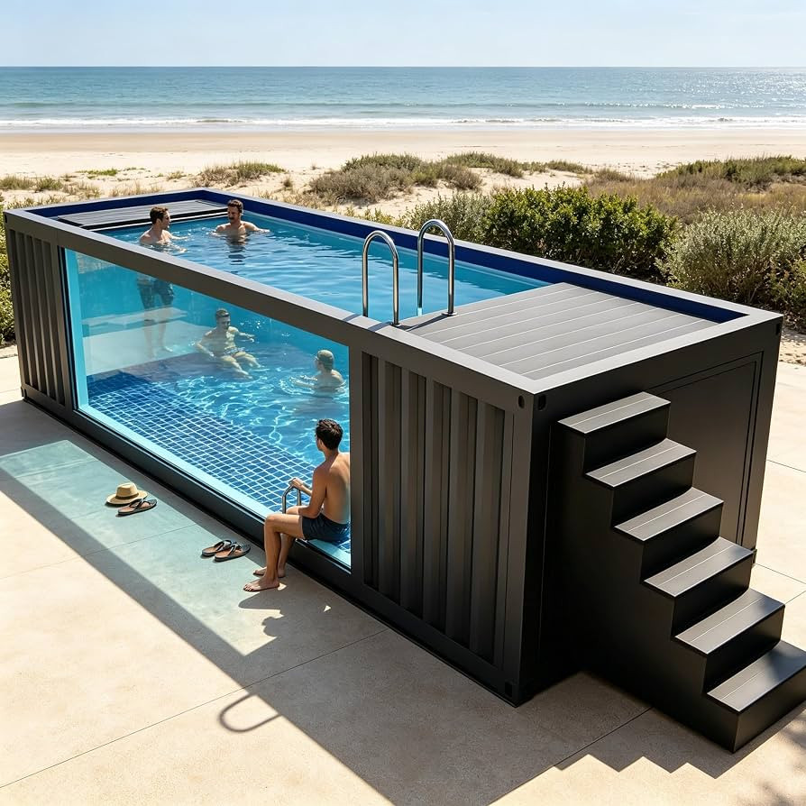 Luxury Modular Prefab Container Pool, Small Shipping Container Pool, Above Ground Swimming Pool w... | Amazon (US)