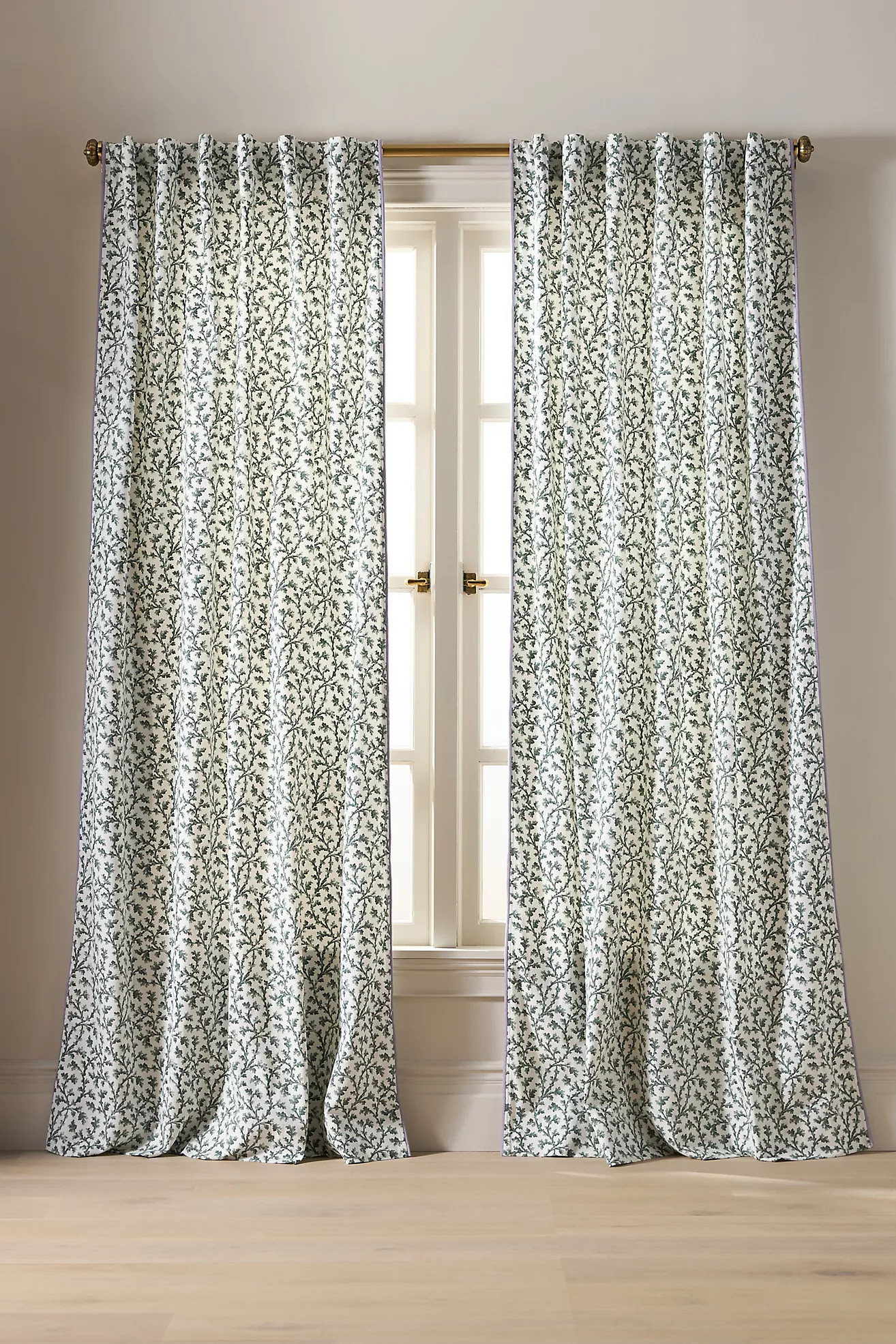 Irena Cotton Floral Printed Curtain | Anthropologie (US)