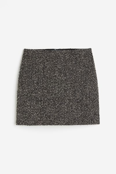 Textured mini skirt - Dark grey - Ladies | H&M GB | H&M (UK, MY, IN, SG, PH, TW, HK)