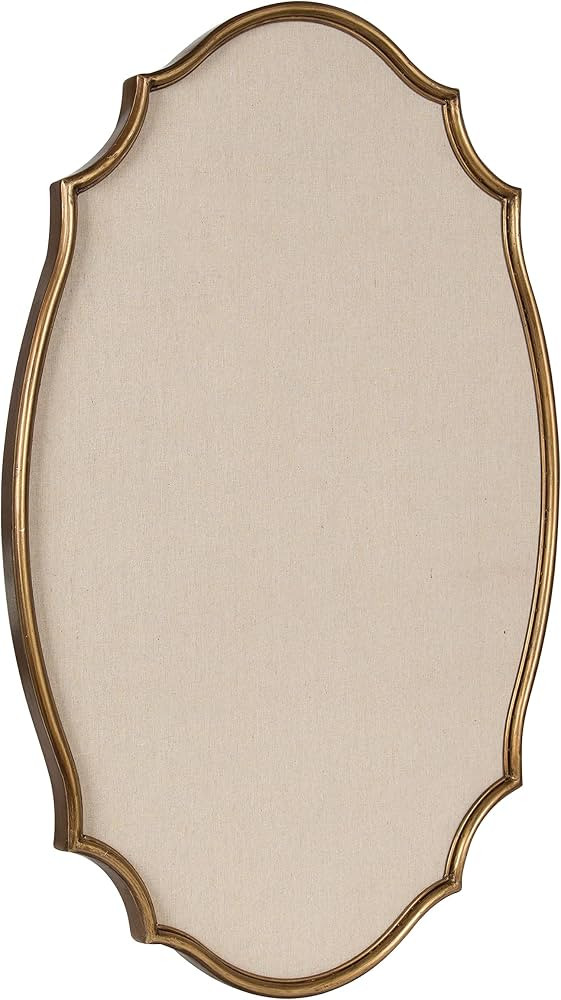 Kate and Laurel Leanna Scalloped Metal Pinboard, 24 x 36, Gold Framed Rounded Oval Vintage Bullet... | Amazon (US)