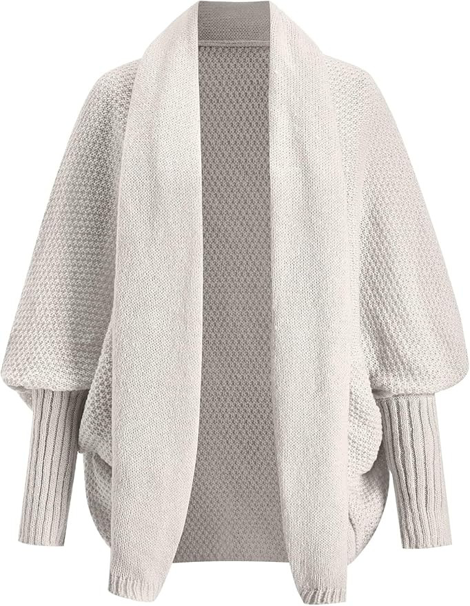 Women's Open Front Cardigan Dressy Casual Dolman Long Sleeve Chunky Knit Sweater | Amazon (US)
