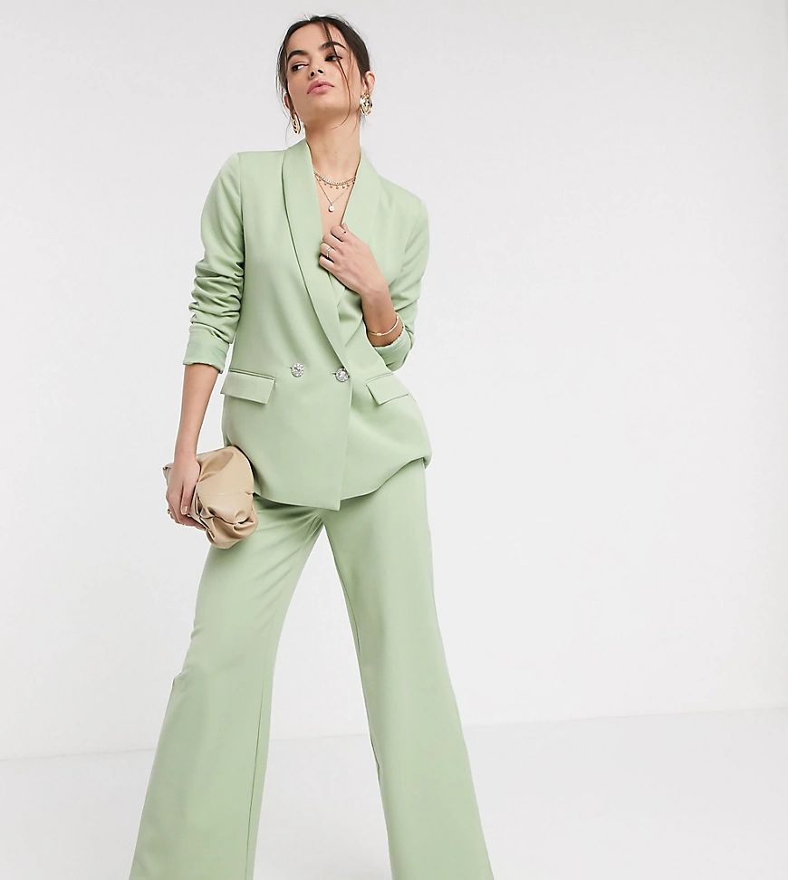 Vero Moda exclusive tailored trouser co ord with deco buttons in green | ASOS (Global)