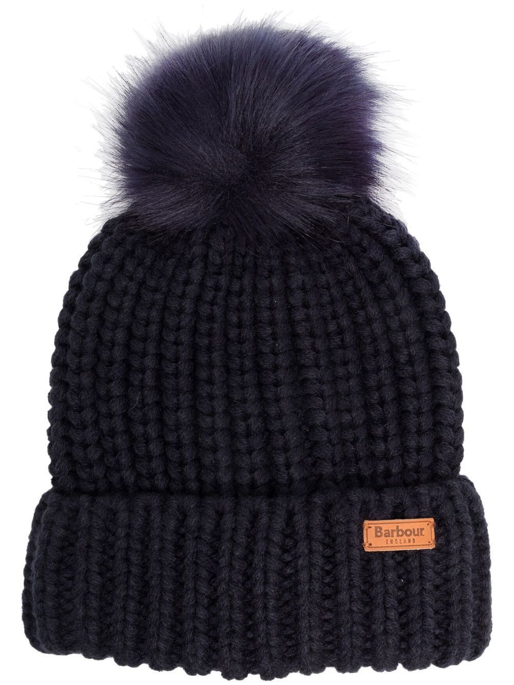 Barbour logo pom-pom beanie hat - Blue | Farfetch Global