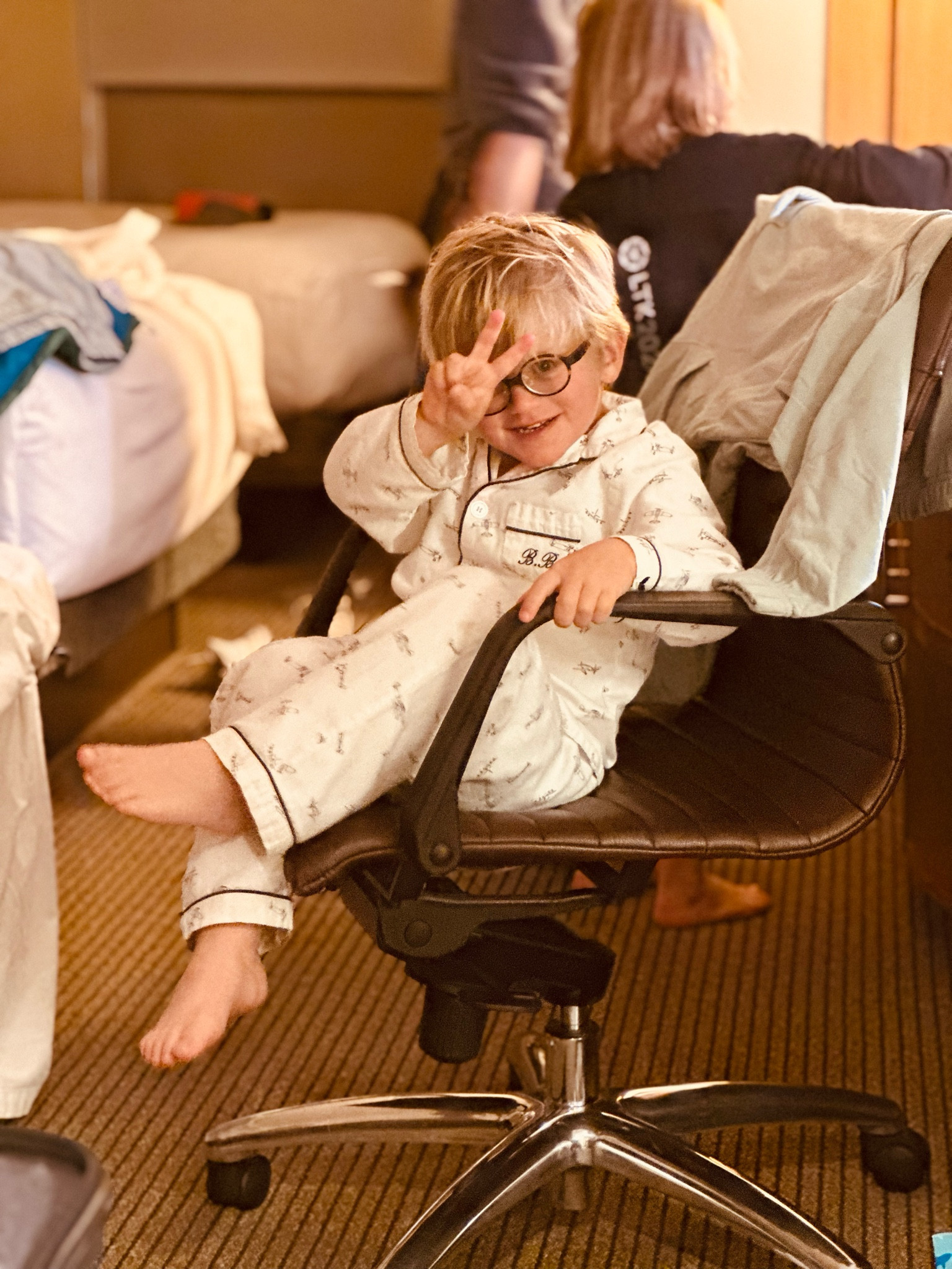 Might be the cutest 3-year-old out there 😍 
And with old man PJs it’s just too much 🥰😍

#LTKkids #LTKfindsunder100 #LTKtravel