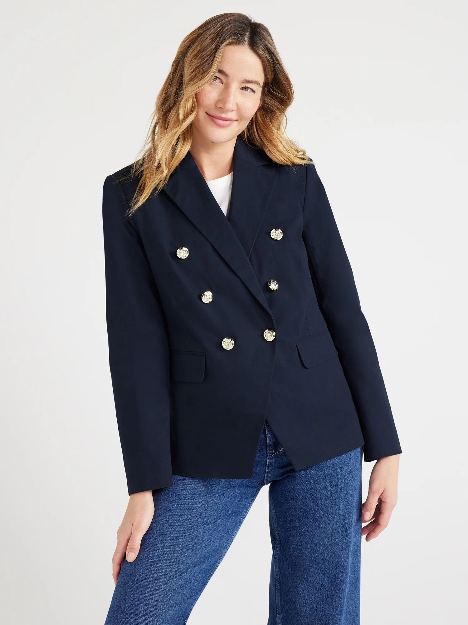 Free Assembly Women’s Overlay Tailored Blazer, Sizes XS-XXXL | Walmart (US)
