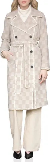 Avec Les Filles Wool Blend Checkered Blanket Stitch Coat | Nordstrom | Nordstrom