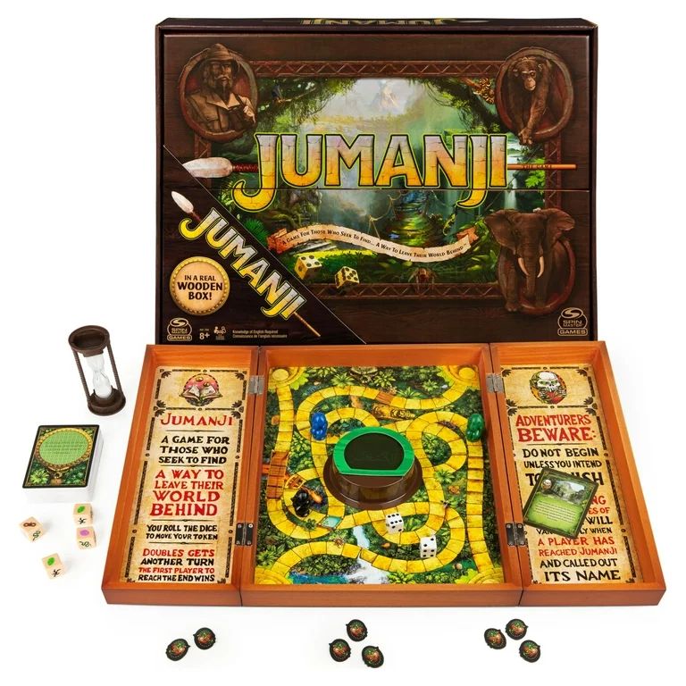 Jumanji The Game Real Wooden Box Edition of the Classic Adventure Board Game for Kids and Familie... | Walmart (US)