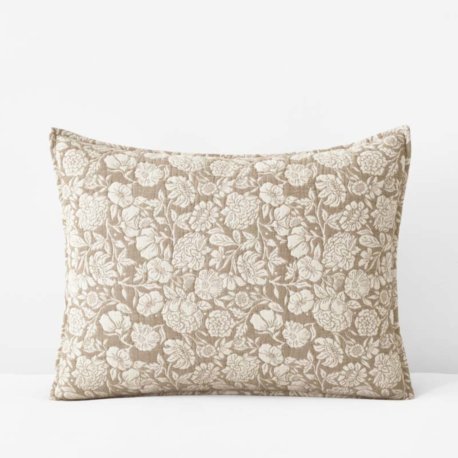 Kyla Floral Quilted Sham - Beige, Standard | The Company Store